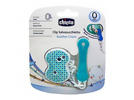 Chicco Fashion Clip para chupete de color azul 1u Imagen del producto Chicco Fashion Clip para chupete de color azul 1u