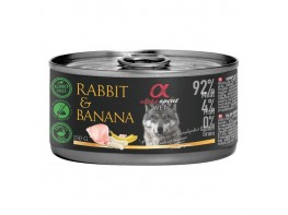 Imagen del producto Alpha Spirit lata de conejo con plátano, alimento para perros completo 6 x 400g