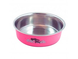 Imagen del producto Biozoo Comedero acero inox. impreso rosa 21cm