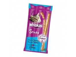Whiskas sticks salmon (3u/18gr) (x28) Imagen del producto Whiskas sticks salmon (3u/18gr) (x28)