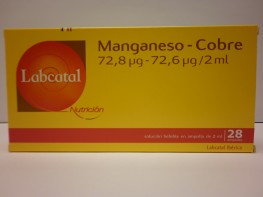 LABCATAL 12 MANGANESO COBRE 28 AMPOLLAS Imagen del producto LABCATAL 12 MANGANESO COBRE 28 AMPOLLAS