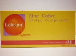 LABCATAL 19 ZINC COBRE 28 AMPOLLAS Imagen del producto LABCATAL 19 ZINC COBRE 28 AMPOLLAS