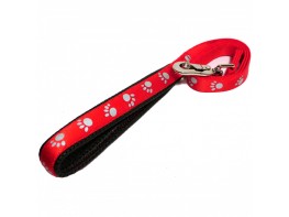 Imagen del producto Rosewood correa reflectante huellas roja 100 cm x 25 mm