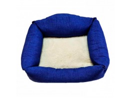 Siesta cama azul cojin borreguito 70 cm Imagen del producto Siesta cama azul cojin borreguito 70 cm