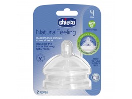 Chicco Tetina natural feeling flujo regulable +4 meses 2uds Imagen del producto Chicco Tetina natural feeling flujo regulable +4 meses 2uds