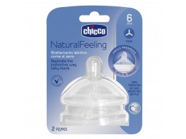 Chicco Tetina natural feeling flujo papilla +6 meses 2uds Imagen del producto Chicco Tetina natural feeling flujo papilla +6 meses 2uds