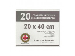 COMPRESAS GASA EST. 20X40 GRAN CRUZ 20UD Imagen del producto COMPRESAS GASA EST. 20X40 GRAN CRUZ 20UD