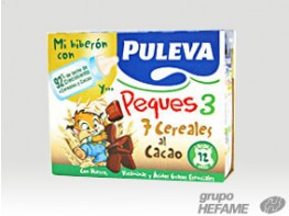 Puleva peques 3 con 7 cereales y cacao pack 3x200ml Imagen del producto Puleva peques 3 con 7 cereales y cacao pack 3x200ml