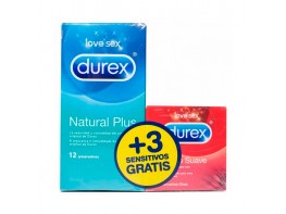 Durex preservativo natural plus 12+3 sensitivo Imagen del producto Durex preservativo natural plus 12+3 sensitivo