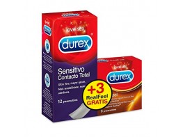 Durex preservativo contacto total 12uds+realfeel 3 Imagen del producto Durex preservativo contacto total 12uds+realfeel 3