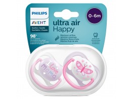 Avent chupete ultra air happy 0-6 niña Imagen del producto Avent chupete ultra air happy 0-6 niña