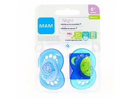 Man Baby Chupete mam night 6+ azul Imagen del producto Man Baby Chupete mam night 6+ azul