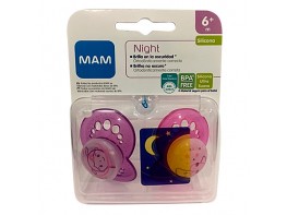 Mam baby chupete original noche silicona 6+ rosa Imagen del producto Mam baby chupete original noche silicona 6+ rosa