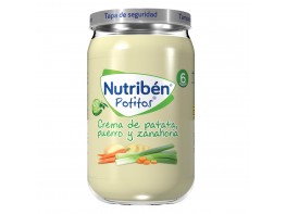 Nutribén Crema de patatas, puerro y zanahoria 235gr Imagen del producto Nutribén Crema de patatas, puerro y zanahoria 235gr