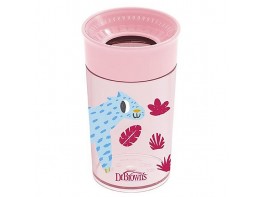 DrBrown's vaso 360º sin boquilla sin asas rosa 300ml Imagen del producto DrBrown's vaso 360º sin boquilla sin asas rosa 300ml