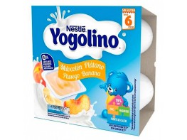 Nestlé Yogolino melocotón y platano sin azucar 4 x 100g Imagen del producto Nestlé Yogolino melocotón y platano sin azucar 4 x 100g