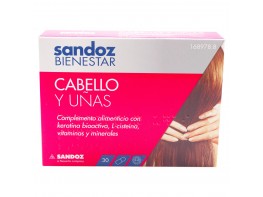 Sandoz bienestar cabello y uñas 90 cápsulas Imagen del producto Sandoz bienestar cabello y uñas 90 cápsulas