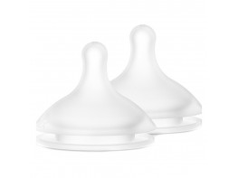 Suavinex tetina fisiologica flujo S silicona 2u Imagen del producto Suavinex tetina fisiologica flujo S silicona 2u