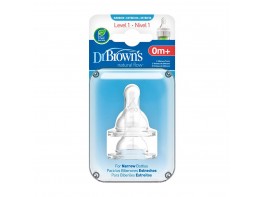 Dr.Brown's tetina natural flow +0 meses boca estrecha 2u Imagen del producto Dr.Brown's tetina natural flow +0 meses boca estrecha 2u