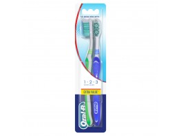 OralB cepillo 123 shiny clean duo medio Imagen del producto OralB cepillo 123 shiny clean duo medio