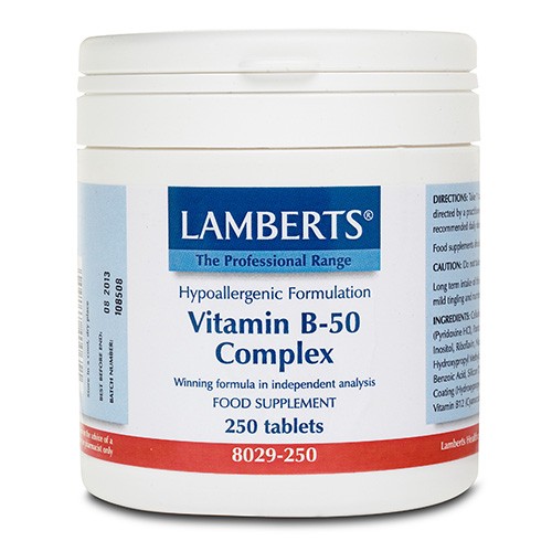 VITAMIN B50 COMPLEX 60TAB 8029 LAMBERTS Imagen de VITAMIN B50 COMPLEX 60TAB 8029 LAMBERTS