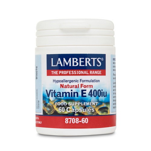 VITAMINA E 60 CAP 400UI 8708 LAMBERTS Imagen de VITAMINA E 60 CAP 400UI 8708 LAMBERTS