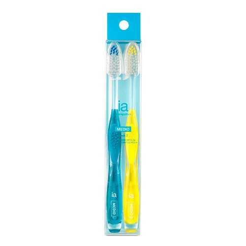 Interapothek cepillo dental medio pack 2uds Imagen de Interapothek cepillo dental medio pack 2uds