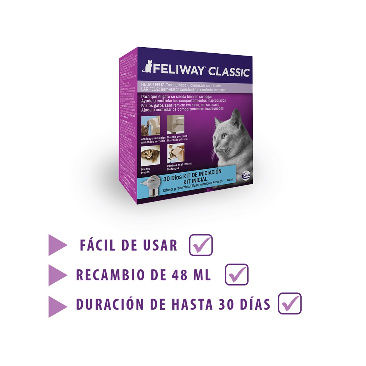 Imagen de Ceva Feliway difusor + rec 48ml 1 mes