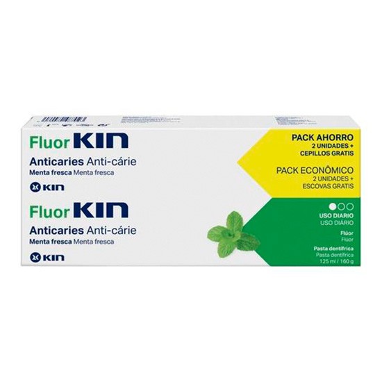 Fluorkin Pack Pasta anticar + 125ml cep pack 2x1 Imagen de Fluorkin Pack Pasta anticar + 125ml cep pack 2x1