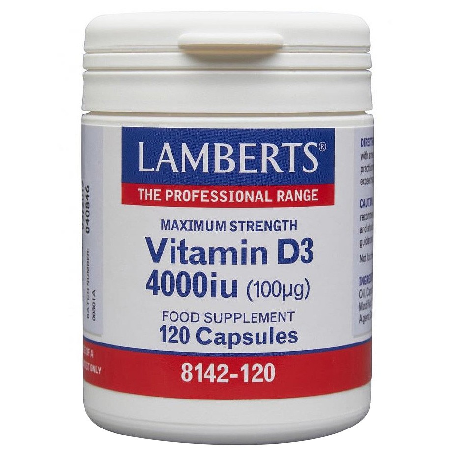LAMBERTS Vitamina d3 120 cap 4000 ui 8142 Imagen de LAMBERTS Vitamina d3 120 cap 4000 ui 8142