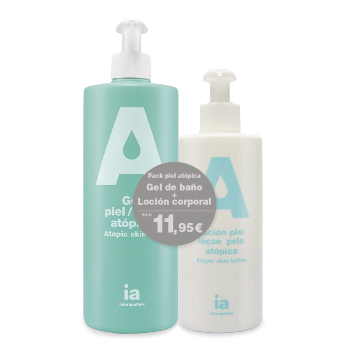 Imagen de Interapothek pack para pieles atópicas gel baño 750ml + loción 400ml