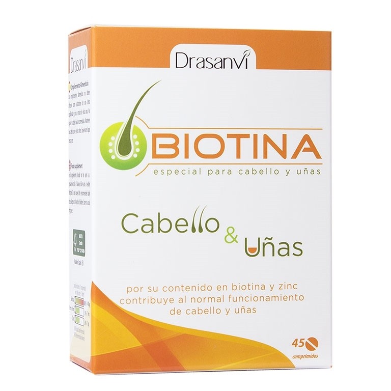 Drasanvi Biotina 45 comprimidos 400mcg Imagen de Drasanvi Biotina 45 comprimidos 400mcg