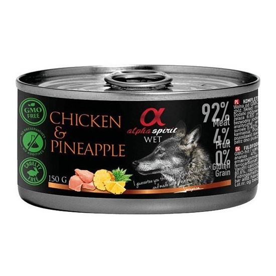 Alpha Spirit comida húmeda de pollo y piña para perros 6 x 400g Imagen de Alpha Spirit comida húmeda de pollo y piña para perros 6 x 400g