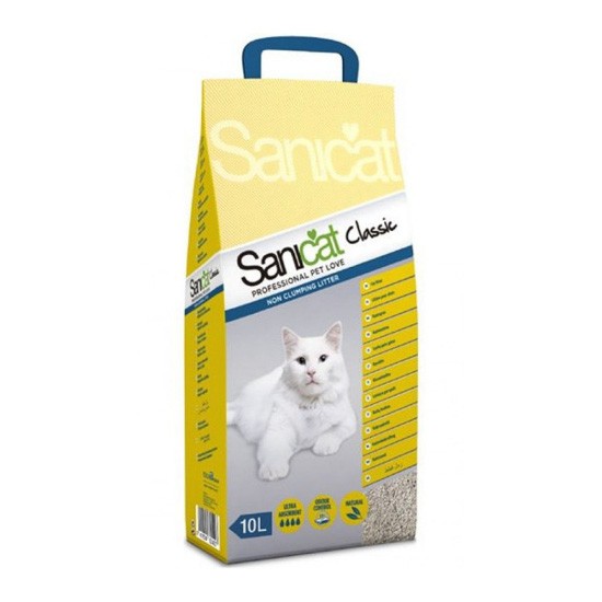 Sanicat Classic sin perfume, arena para gatos 10l Imagen de Sanicat Classic sin perfume, arena para gatos 10l