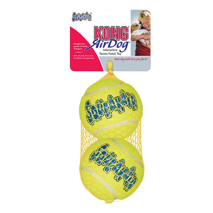 Kong Air Squeaker Ball Bulk talla L, pelota para perros pack de 2u Imagen de Kong Air Squeaker Ball Bulk talla L, pelota para perros pack de 2u