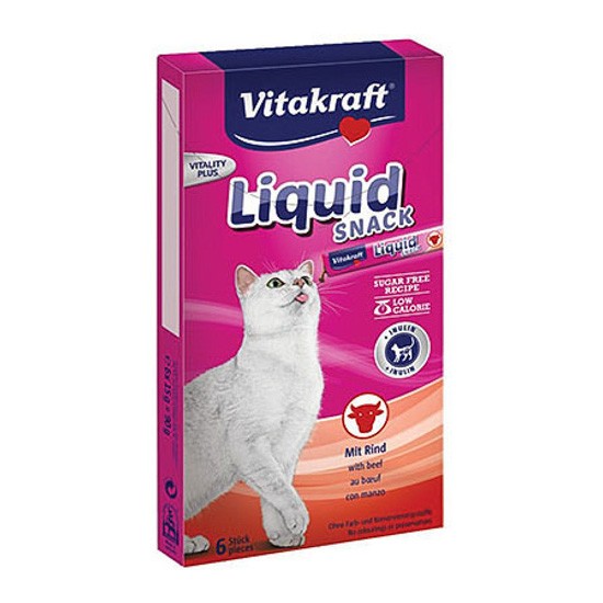 VitaKraft Cat Snack líquido de ternera para gatos. Caja de 6 unidades Imagen de VitaKraft Cat Snack líquido de ternera para gatos. Caja de 6 unidades