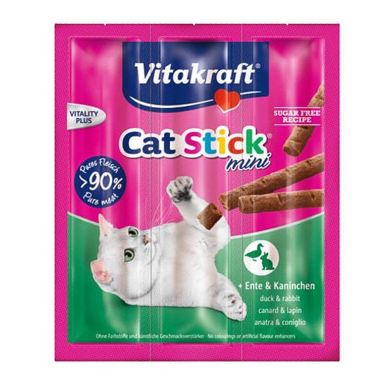 Vitakraft Cat Stick mini de pato y conejo 18g 3u Imagen de Vitakraft Cat Stick mini de pato y conejo 18g 3u