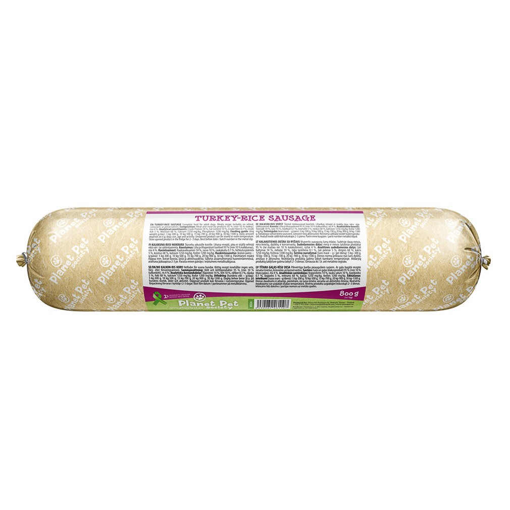 Planet Pet Pps turkey-rice sausage 800 g Imagen de Planet Pet Pps turkey-rice sausage 800 g