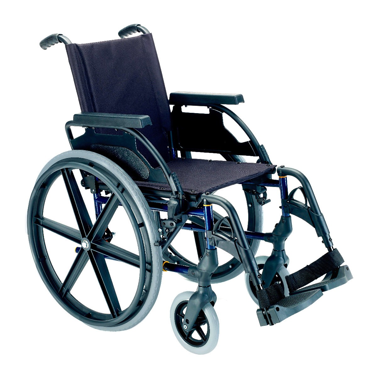Sunrise Medical silla ruedas premium 24' sólida 43cm azul con inodoro Imagen de Sunrise Medical silla ruedas premium 24' sólida 43cm azul con inodoro