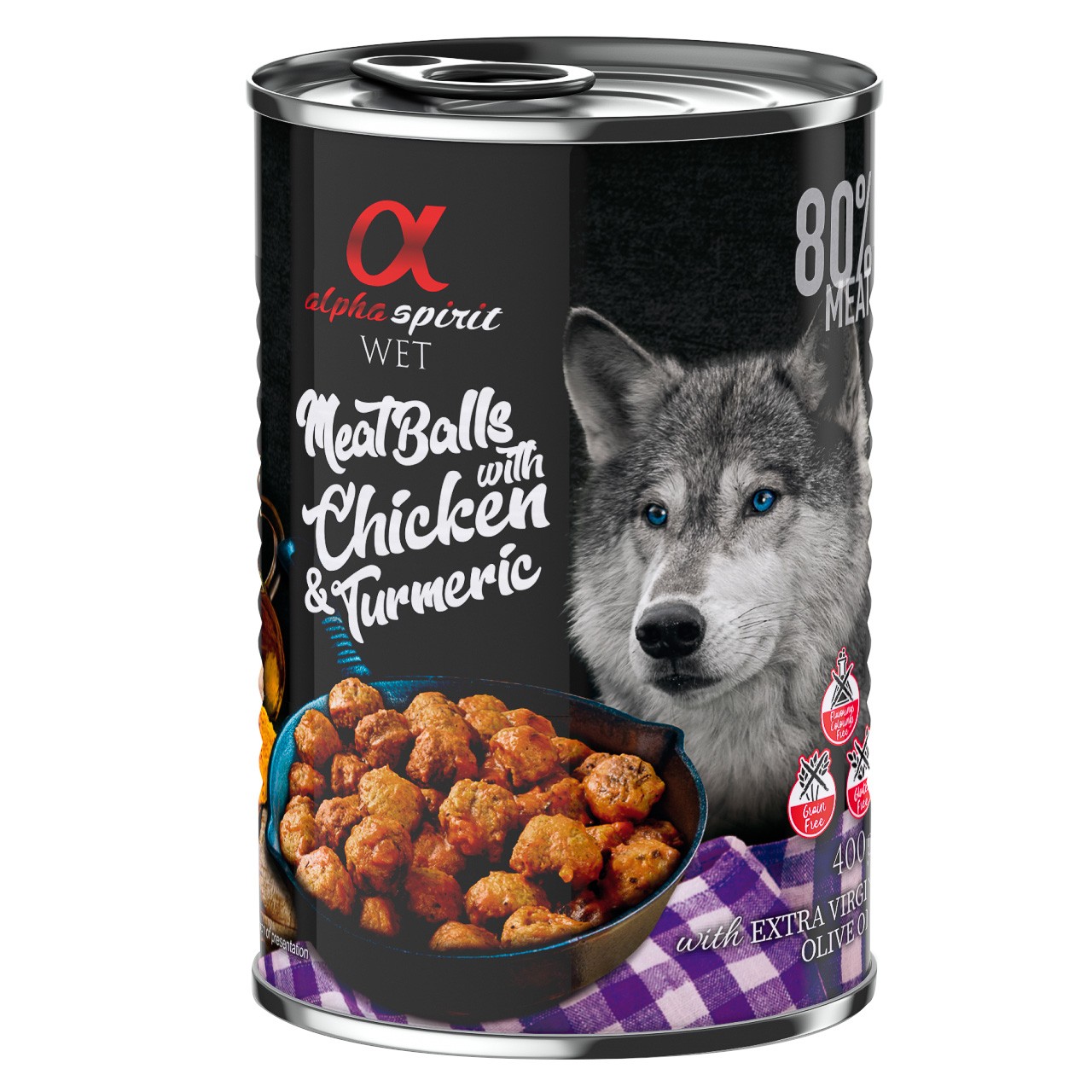 Alpha Spirit albóndigas de pollo con cúrcuma para perros 6 x 400g Imagen de Alpha Spirit albóndigas de pollo con cúrcuma para perros 6 x 400g
