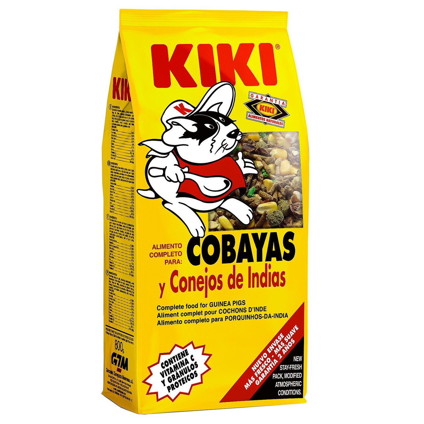 Kiki bolsas alimento cobayas-conejos indias 800g Imagen de Kiki bolsas alimento cobayas-conejos indias 800g