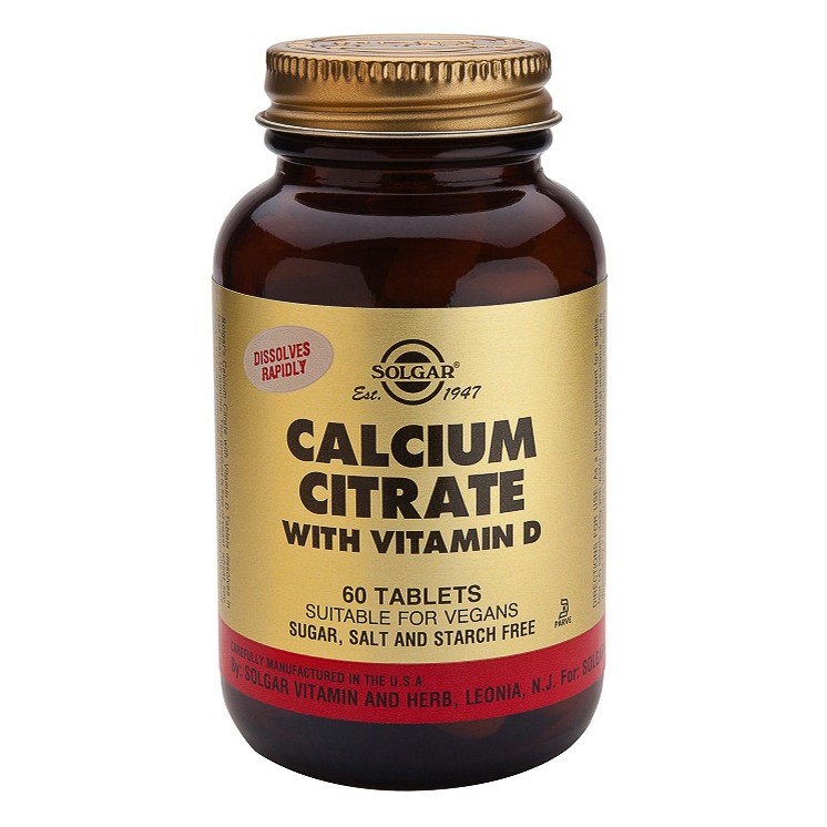 Solgar Citrato de calcio con Vitamina D3 60 comprimidos Imagen de Solgar Citrato de calcio con Vitamina D3 60 comprimidos