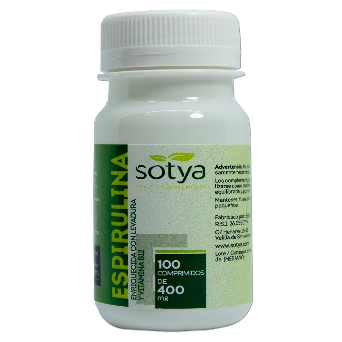 Sotya espirulina 100 comprimidos de 400mg Imagen de Sotya espirulina 100 comprimidos de 400mg