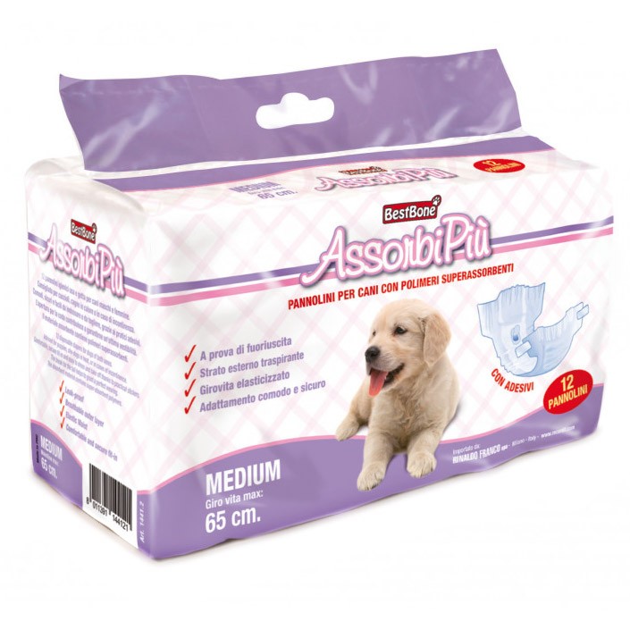 Bestbone pañal con polímeros superabsorbentes M hasta 65cm de cintura 12u Imagen de Bestbone pañal con polímeros superabsorbentes M hasta 65cm de cintura 12u