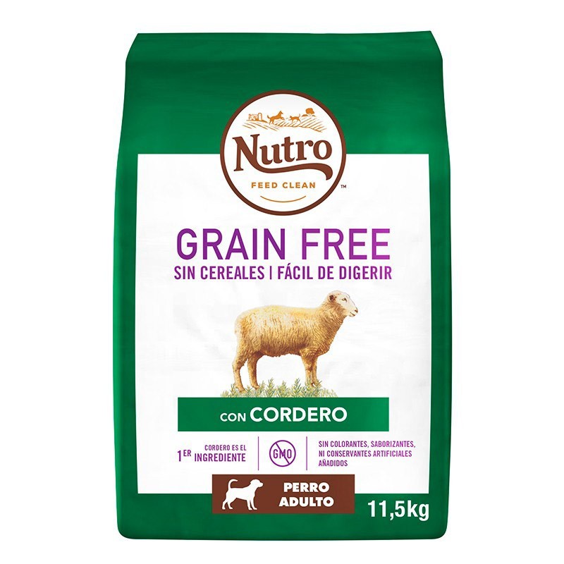 Nutro grain free adulto mediano cordero 11,5 kg Imagen de Nutro grain free adulto mediano cordero 11,5 kg