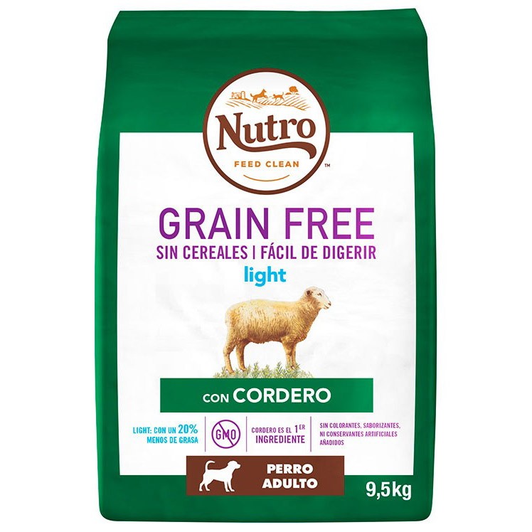 Nutro grain free adulto light cordero 9,5 kg Imagen de Nutro grain free adulto light cordero 9,5 kg