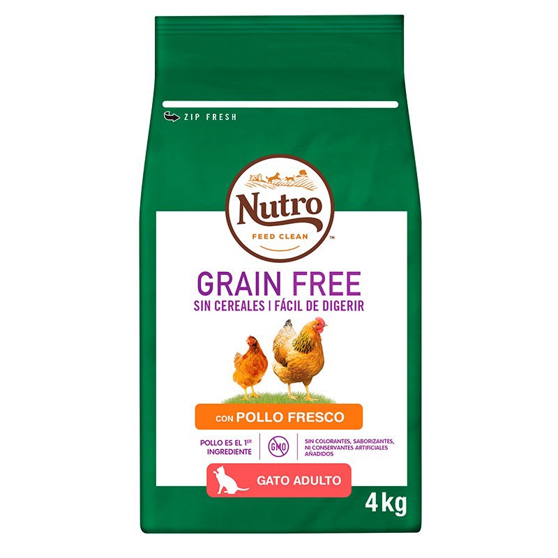 Nutro grain free gato adulto pollo 4 kg Imagen de Nutro grain free gato adulto pollo 4 kg