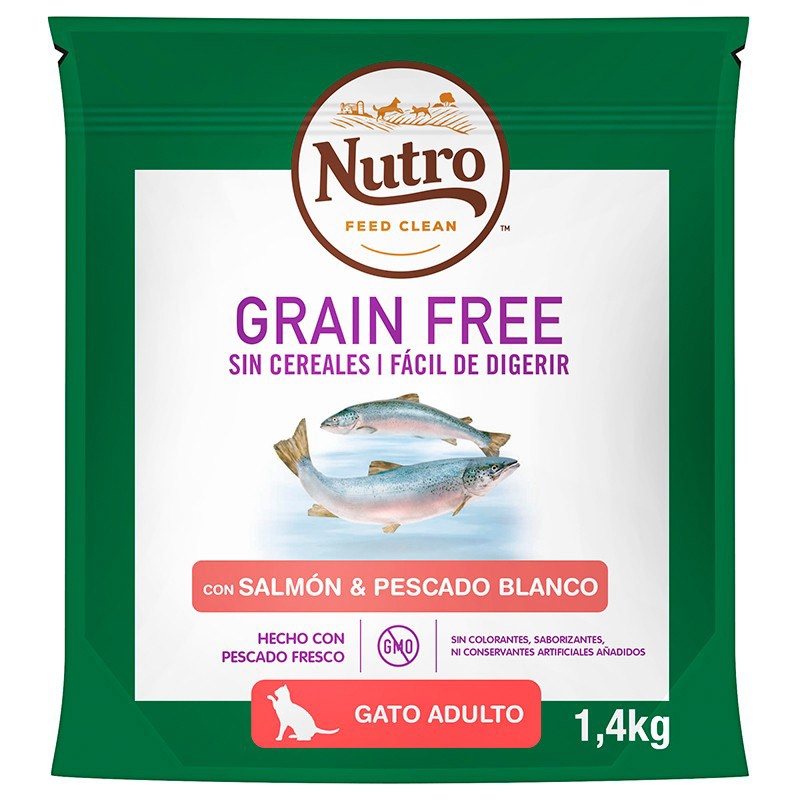 Nutro grain free gato adulto salmón 1,4 kg Imagen de Nutro grain free gato adulto salmón 1,4 kg