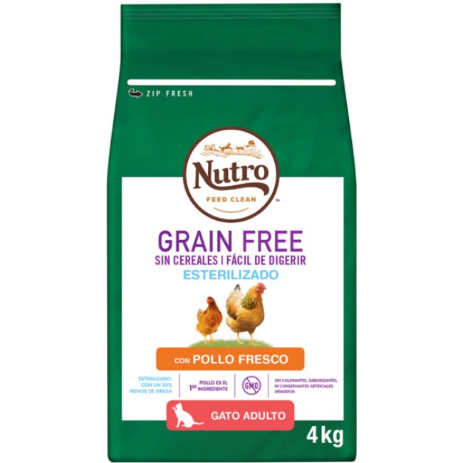 Nutro grain free gato esterilizado pollo 4 kg Imagen de Nutro grain free gato esterilizado pollo 4 kg