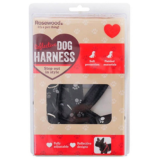 Rosewood arnes reflec huellas negro talla M Imagen de Rosewood arnes reflec huellas negro talla M